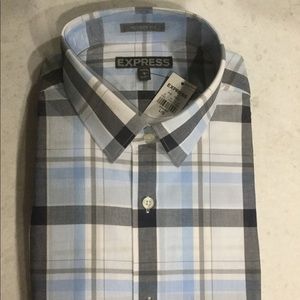 Express Long-Sleeve Modern Fit Button-front Shirt